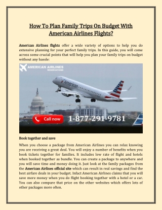 How To Plan Family Trips On Budget With American Airlines Flights?