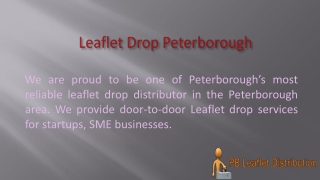 Leaflet Drop Peterborough