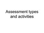 Assessment types and activities