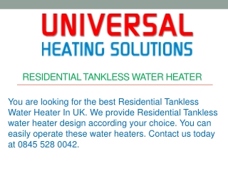 Residential Tankless Water Heater