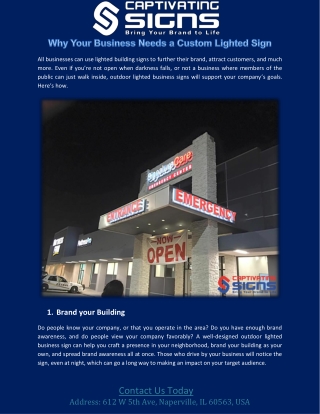 Why Your Business Needs a Custom Lighted Sign