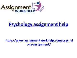 Psychology assignment help