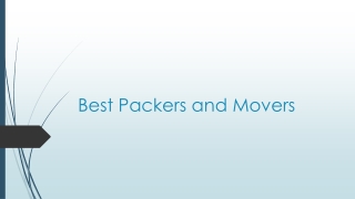 Best Packers and Movers