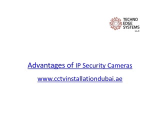 Advantages of IP Security Cameras