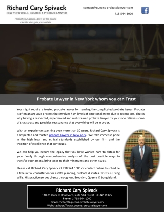 Probate Lawyer in New York whom you can Trust