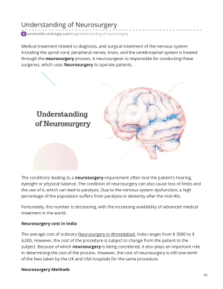 Understanding of Neurosurgery