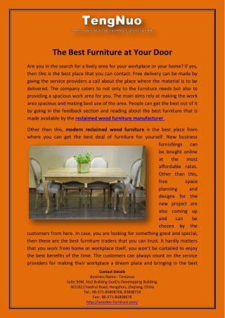 The Best Furniture at Your Door