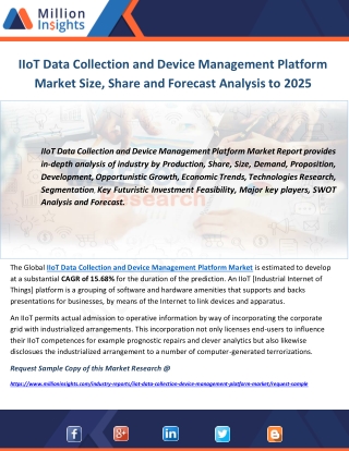 IIoT Data Collection and Device Management Platform Market Size, Share and Forecast Analysis to 2025