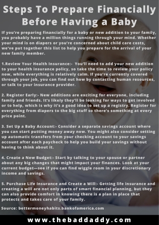 Steps To Prepare Financially Before Having a Baby