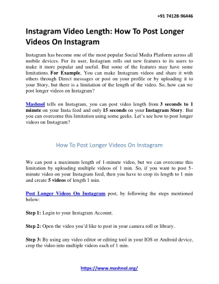 Instagram Video Length: How To Post Longer Videos On Instagram