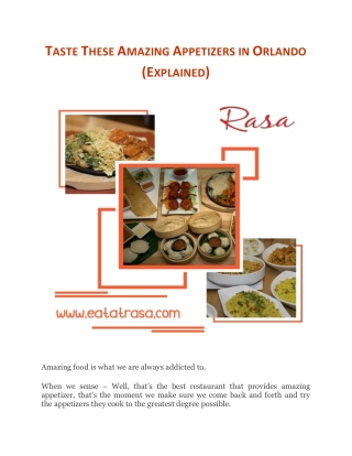 Taste These Amazing Appetizers in Orlando (Explained)