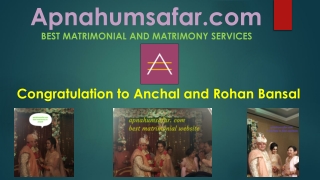 congratulation to anchal and rohan bansal