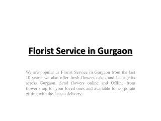 Florist Service in Gurgaon