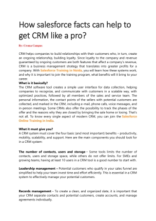 How salesforce facts can help to get CRM like a pro?