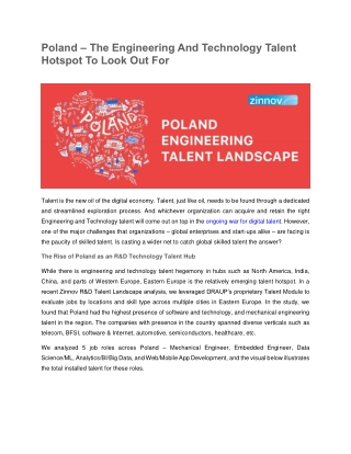 Poland – The Engineering And Technology Talent Hotspot To Look Out For