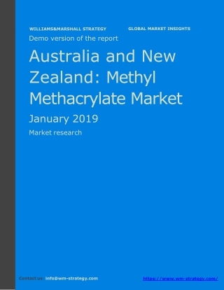 WMStrategy Demo Australia and New Zealand Methyl Methacrylate Market January 2019