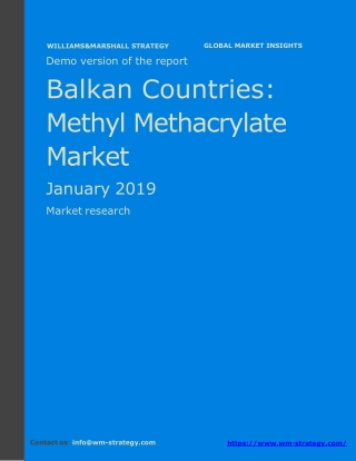 WMStrategy Demo Balkan Countries Methyl Methacrylate Market January 2019