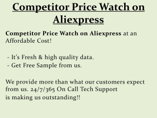 Competitor Price Watch on Aliexpress