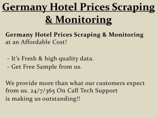 Germany Hotel Prices Scraping & Monitoring