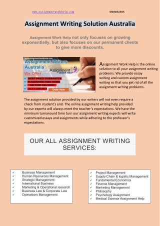 Assignment Solution Australia