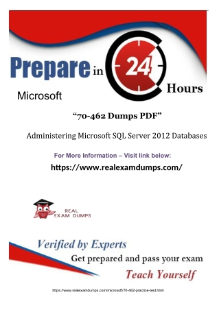 3 Months Free update Instant Access To 70-462 EXAM Study material Provided By RealExamDumps.com