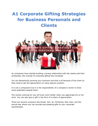 A1 Corporate Gifting Strategies for Business Personals and Clients