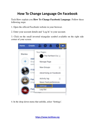 How To Change Language On Facebook