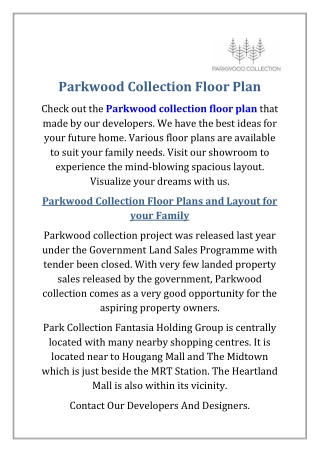 Parkwood Collection Floor Plan