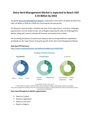 Dairy Herd Management Market is expected to reach USD 3.55 Billion by 2022