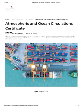 Atmospheric and Ocean Circulations Certificate - Edukite