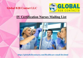 IV Certification Nurses Mailing List