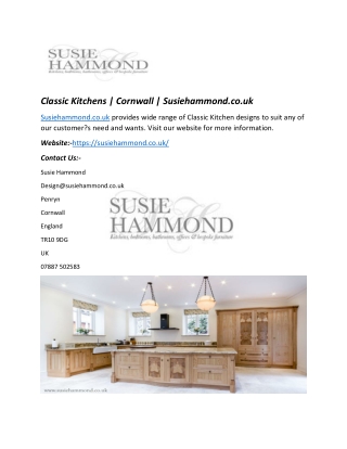 Classic Kitchens | Cornwall | Susiehammond.co.uk