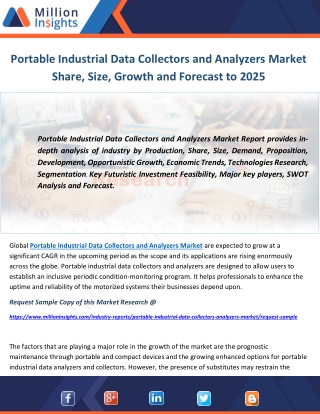 Portable Industrial Data Collectors and Analyzers Market Share, Size, Growth and Forecast to 2025