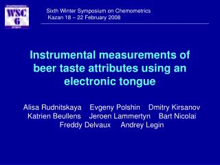 Instrumental measurements of beer taste attributes using an electronic tongue