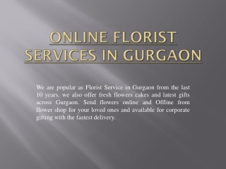 Online Florist Services in Gurgaon