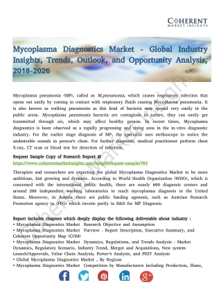 Mycoplasma Diagnostics Market - Global Industry Insights, Trends, and Opportunity Analysis, 2018-2026