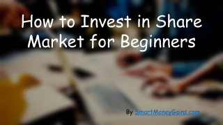 How to Invest in Share Market for Beginners
