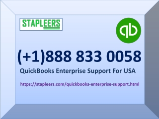 QuickBooks Enterprise 1-888-833-0058 Support Phone Number in USA & Canada