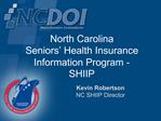 North Carolina Seniors Health Insurance Information Program - SHIIP