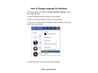 How To Change Language On Facebook