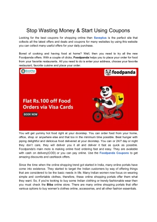 Stop Wasting Money & Start Using Coupons