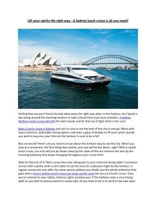 Sydney Harbour Lunch Cruises