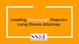 Leading Pittsburgh Popcorn Lung Illness Attorney