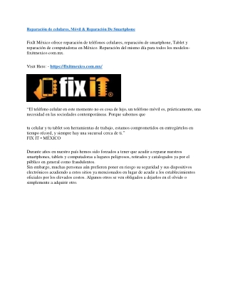 Reparación de celulares