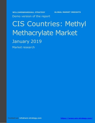 WMStrategy Demo CIS Countries Methyl Methacrylate Market January 2019