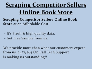 Scraping Competitor Sellers Online Book Store