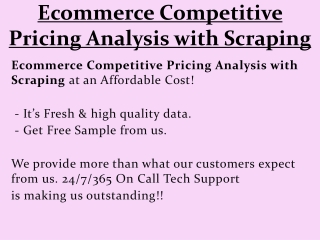 Ecommerce Competitive Pricing Analysis with Scraping