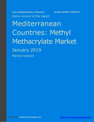 WMStrategy Demo Mediterranean Countries Methyl Methacrylate Market January 2019