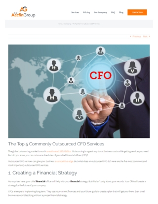 Top 5 Commonly Outsourced CFO Services