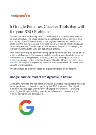 6 Google Penalties Checker Tools that will fix your SEO Problems